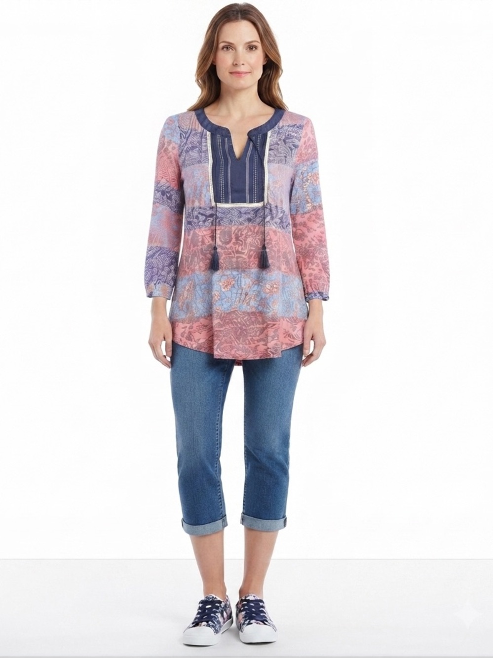 rxb Bohemian Multicolor Tunic Top(Pit to pit 20” up to 23”
Length 28”)
